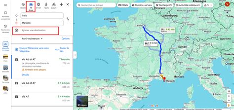 google maps rechercher votre destination.